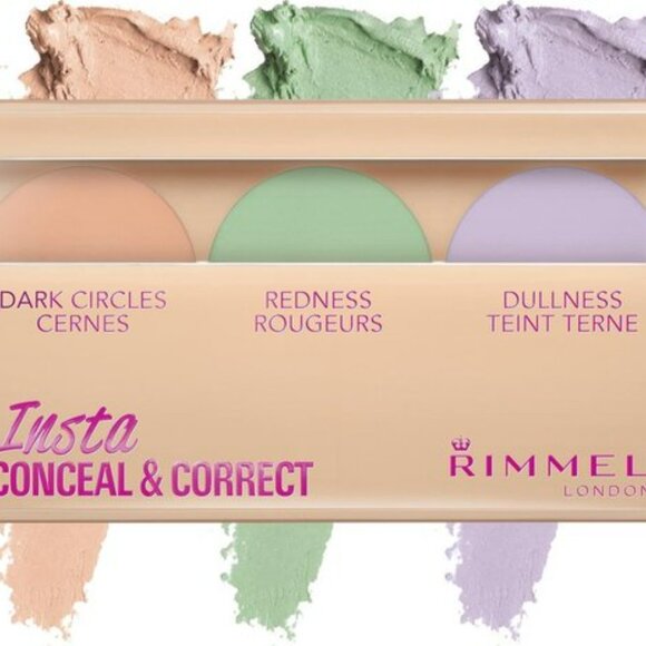 TWO NWT Rimmel Concealer Flaw Correction Rimmel Insta Conceal Correct Trio - Picture 3 of 4